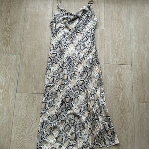 Snake print satin dress